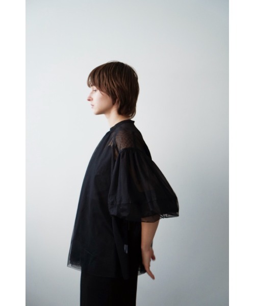 トップス CLANE SHEER TULLE BALLOON SLEEVE TOPS CLANE（クラネ）の「【CLANE/クラネ】SHEER TULLE BALLOON