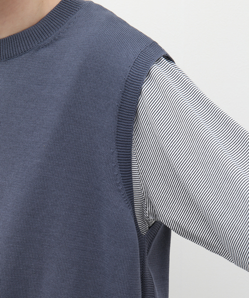 STILL BY HAND（スティルバイハンド）の「【STILL BY HAND / スティルバイハンド】テンジククルーベスト KN05231（ベスト・メンズ・チャコールグレー/グレー・46/48）」の10枚目の写真