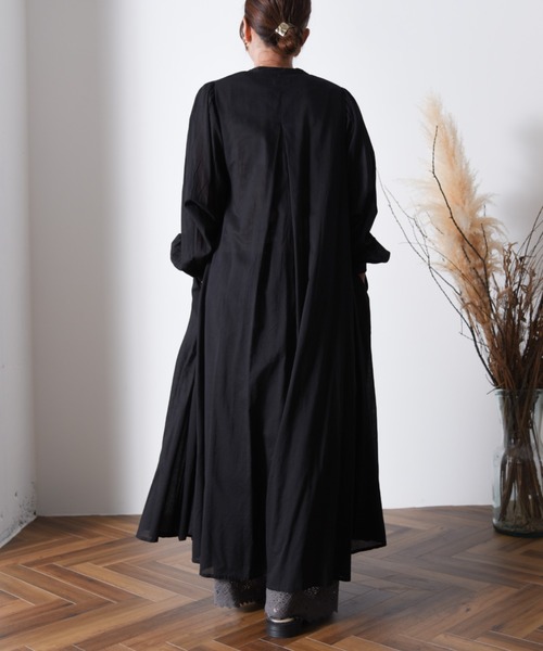 folka（フォルカ）の「1- ボリューム袖  ロング シャツワンピース コットン 長袖【folka】（ワンピース・レディース・ライトグレー/ブラック・FREE）」の14枚目の写真