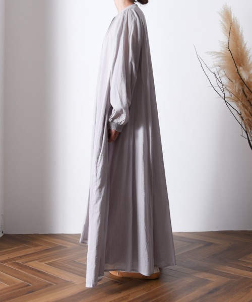 folka（フォルカ）の「1- ボリューム袖  ロング シャツワンピース コットン 長袖【folka】（ワンピース・レディース・ライトグレー/ブラック・FREE）」の20枚目の写真