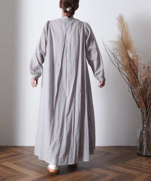 folka（フォルカ）の「1- ボリューム袖  ロング シャツワンピース コットン 長袖【folka】（ワンピース・レディース・ライトグレー/ブラック・FREE）」の21枚目の写真