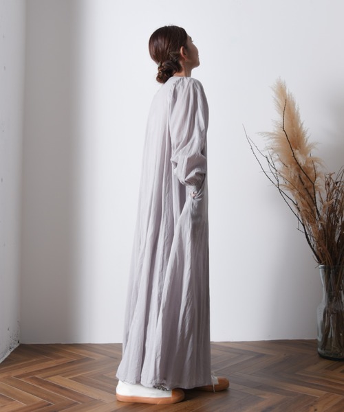 folka（フォルカ）の「1- ボリューム袖  ロング シャツワンピース コットン 長袖【folka】（ワンピース・レディース・ライトグレー/ブラック・FREE）」の22枚目の写真