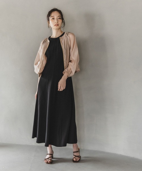 Andemiu（アンデミュウ）の「シアーブルゾン198907（ブルゾン・レディース・グレー/ベージュ/ネイビー・FREE）」の4枚目の写真