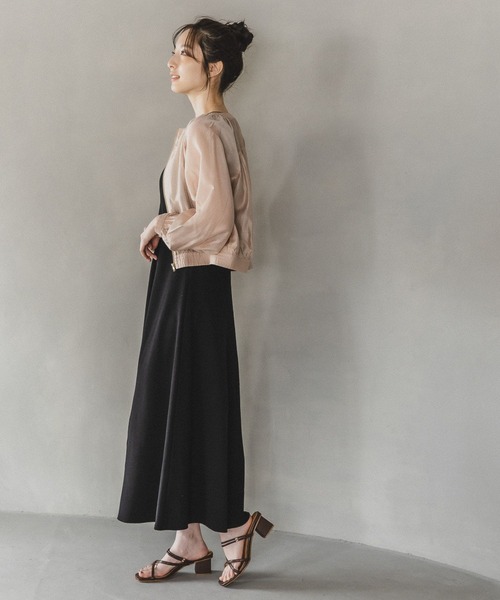 Andemiu（アンデミュウ）の「シアーブルゾン198907（ブルゾン・レディース・グレー/ベージュ/ネイビー・FREE）」の5枚目の写真