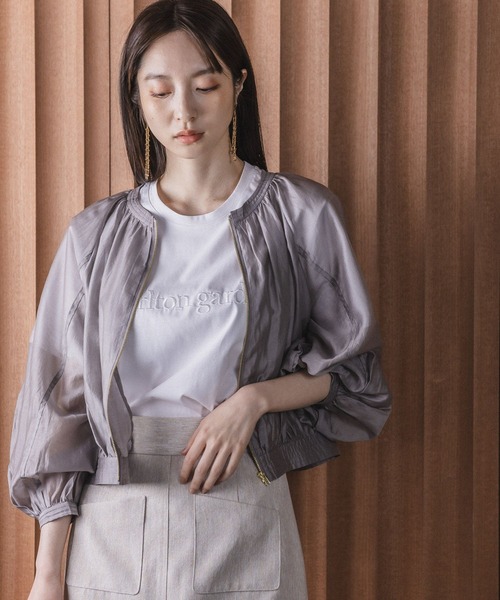 Andemiu（アンデミュウ）の「シアーブルゾン198907（ブルゾン・レディース・グレー/ベージュ/ネイビー・FREE）」の9枚目の写真