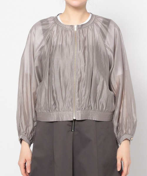 Andemiu（アンデミュウ）の「シアーブルゾン198907（ブルゾン・レディース・グレー/ベージュ/ネイビー・FREE）」の10枚目の写真