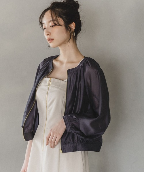 Andemiu（アンデミュウ）の「シアーブルゾン198907（ブルゾン・レディース・グレー/ベージュ/ネイビー・FREE）」の22枚目の写真