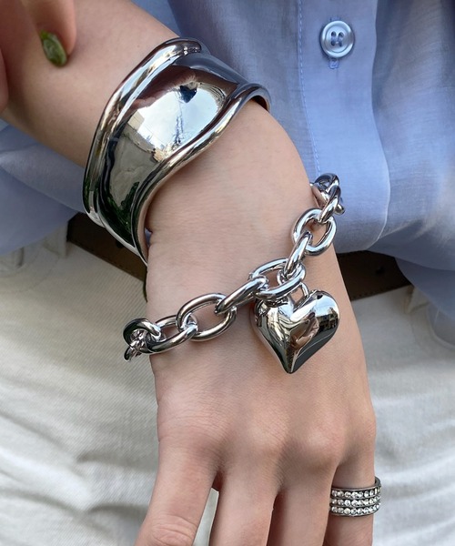 DouDou（ドゥドゥ）の「プックリハートチェーンブレス（ブレスレット・レディース・シルバー/ゴールド・FREE）」の5枚目の写真