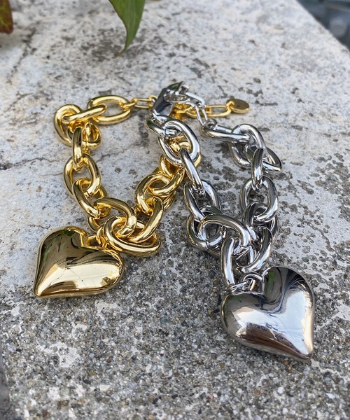 DouDou（ドゥドゥ）の「プックリハートチェーンブレス（ブレスレット・レディース・シルバー/ゴールド・FREE）」の3枚目の写真