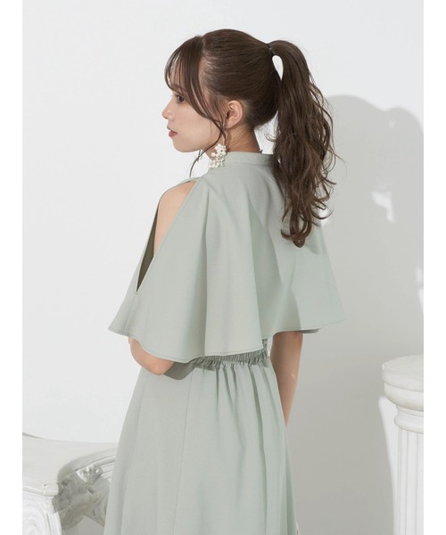 earth music&ecology（アースミュージックアンドエコロジー）の「SET2点ケープ+キャミワンピース（ワンピース・レディース・ブラック/ミント/モカ・S/M）」の10枚目の写真