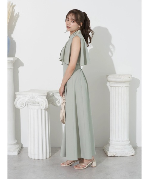 earth music&ecology（アースミュージックアンドエコロジー）の「SET2点ケープ+キャミワンピース（ワンピース・レディース・ブラック/ミント/モカ・S/M）」の15枚目の写真