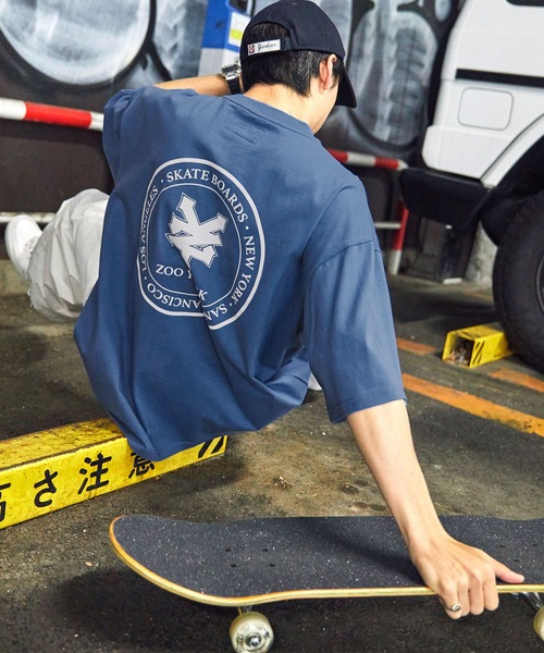 ZOO YORK(ズーヨーク)の「ZOO YORK/ズーヨーク 別注 ラバープリント ビッグシルエット半袖Tシャツ(Tシャツ/カットソー・メンズ・ホワイト/ブラック/ピンク/ホワイト系/ブラック系/ブルー系・M/L)」の5枚目の写真