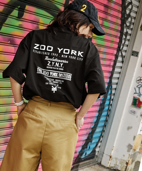 ZOO YORK(ズーヨーク)の「ZOO YORK/ズーヨーク 別注 ラバープリント ビッグシルエット半袖Tシャツ(Tシャツ/カットソー・メンズ・ホワイト/ブラック/ピンク/ホワイト系/ブラック系/ブルー系・M/L)」の4枚目の写真