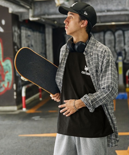 ZOO YORK ラガーシャツ ベージュ ZOO YORK x STASH/ズーヨークxスタッシュ グラフィックTシャツ