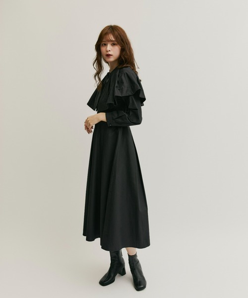 Olu.（オルドット）の「3wayケープロングワンピース（ワンピース・レディース・ブラック/ベージュ系その他・FREE）」の20枚目の写真