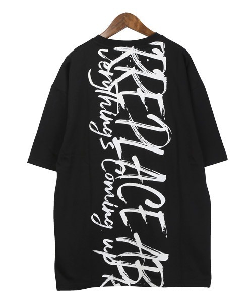 LUXSTYLE(ラグスタイル)の「落書きロゴプリント半袖Tシャツ(Tシャツ/カットソー・メンズ・ホワイト/ブラック・XL/L/M)」の8枚目の写真