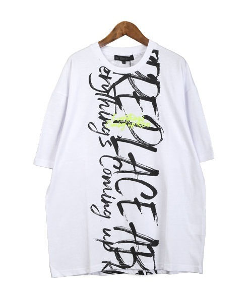 LUXSTYLE(ラグスタイル)の「落書きロゴプリント半袖Tシャツ(Tシャツ/カットソー・メンズ・ホワイト/ブラック・XL/L/M)」の9枚目の写真