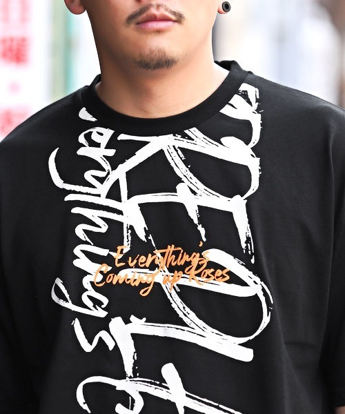 LUXSTYLE(ラグスタイル)の「落書きロゴプリント半袖Tシャツ(Tシャツ/カットソー・メンズ・ホワイト/ブラック・XL/L/M)」の11枚目の写真