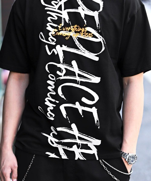 LUXSTYLE(ラグスタイル)の「落書きロゴプリント半袖Tシャツ(Tシャツ/カットソー・メンズ・ホワイト/ブラック・XL/L/M)」の12枚目の写真