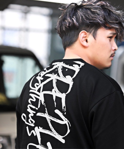 LUXSTYLE(ラグスタイル)の「落書きロゴプリント半袖Tシャツ(Tシャツ/カットソー・メンズ・ホワイト/ブラック・XL/L/M)」の13枚目の写真