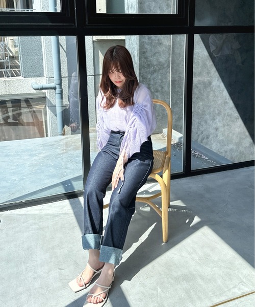 Olu.(オルドット)の「シアープリーツ袖ブラウス(シャツ/ブラウス・レディース・ブラック/ホワイト/グリーン/パープル・FREE)」の18枚目の写真