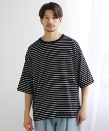 ビッグシルエット無地＆ボーダー半袖Tシャツ