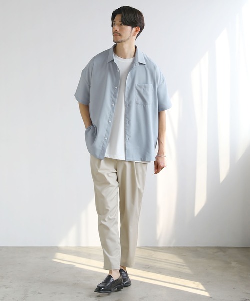 LIL VENDARS(リルヴェンダース)の「ビッグシルエット無地&ボーダー半袖Tシャツ(Tシャツ/カットソー・メンズ・ホワイト/ブラック×ホワイト/ネイビー×ホワイト/ブラック/ホワイト×ブラック/ホワイト系/ブラウン系/グレー/グレー系・L/M/XL)」の10枚目の写真