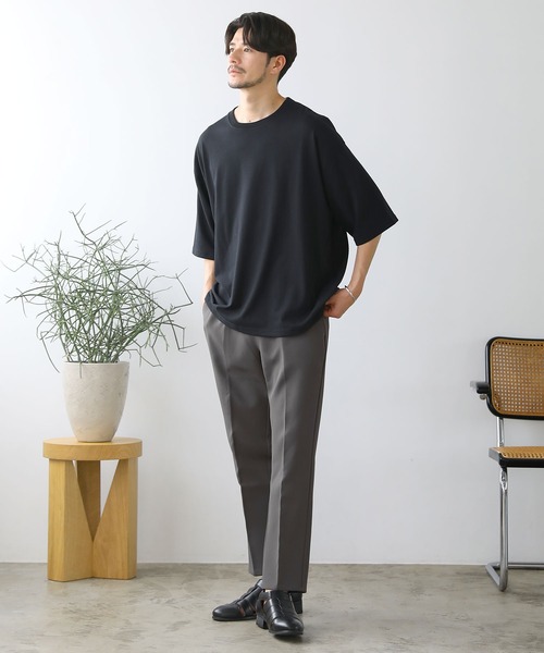 LIL VENDARS(リルヴェンダース)の「ビッグシルエット無地&ボーダー半袖Tシャツ(Tシャツ/カットソー・メンズ・ホワイト/ブラック×ホワイト/ネイビー×ホワイト/ブラック/ホワイト×ブラック/ホワイト系/ブラウン系/グレー/グレー系・L/M/XL)」の18枚目の写真