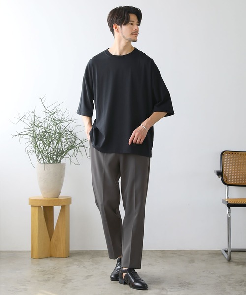 LIL VENDARS(リルヴェンダース)の「ビッグシルエット無地&ボーダー半袖Tシャツ(Tシャツ/カットソー・メンズ・ホワイト/ブラック×ホワイト/ネイビー×ホワイト/ブラック/ホワイト×ブラック/ホワイト系/ブラウン系/グレー/グレー系・L/M/XL)」の17枚目の写真
