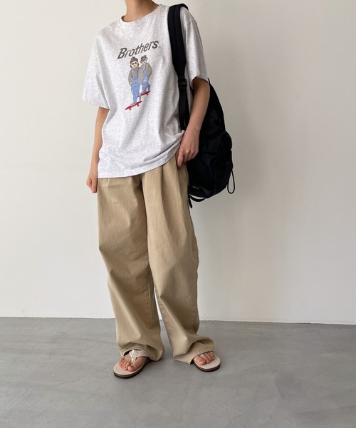 CANAL JEAN（キャナルジーン）の「El mar(エルマール) "Brothers"半袖Tシャツ（Tシャツ/カットソー・レディース・ライトグレー・ONE SIZE）」の9枚目の写真