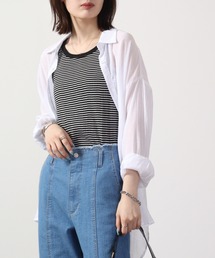 hunch ランダムリブ　2WAYラウンドネックタンクトップ