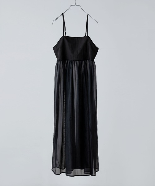 etoll.(エトル)の「オーガンジーキャミワンピース(ワンピース・レディース・ブラック/アイボリー・M)」の11枚目の写真