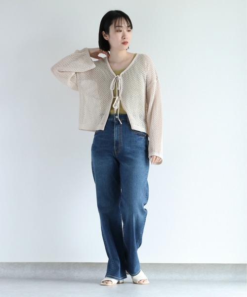 cepo(セポ)の「メッシュニット ボレロカーディガン 2WAY(カーディガン/ボレロ・レディース・イエロー/オフホワイト/チャコール・M)」の11枚目の写真