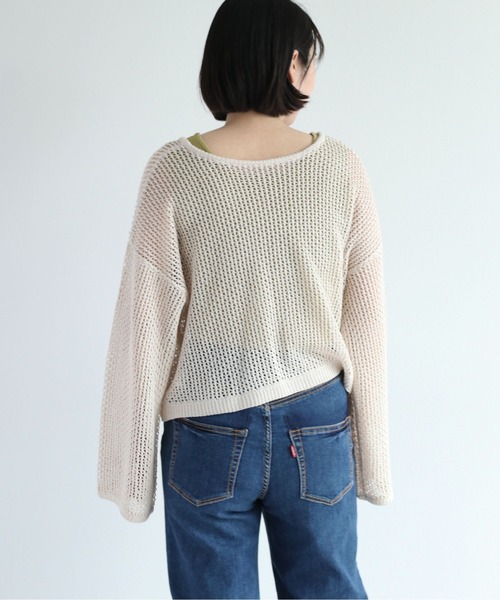 cepo(セポ)の「メッシュニット ボレロカーディガン 2WAY(カーディガン/ボレロ・レディース・イエロー/オフホワイト/チャコール・M)」の8枚目の写真