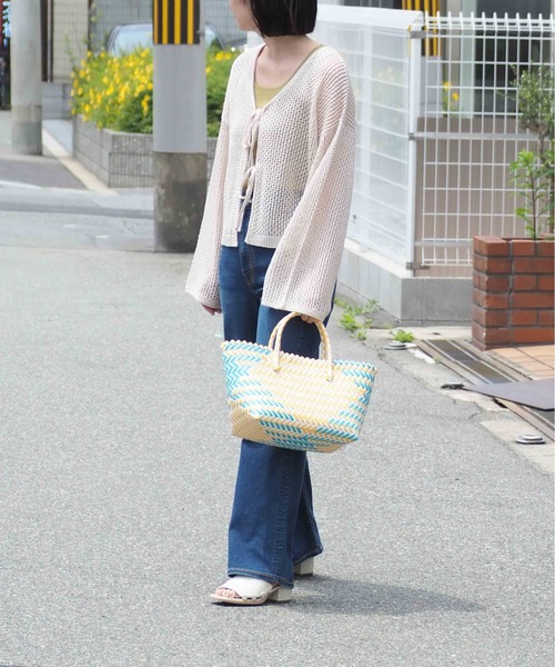 cepo(セポ)の「メッシュニット ボレロカーディガン 2WAY(カーディガン/ボレロ・レディース・イエロー/オフホワイト/チャコール・M)」の17枚目の写真