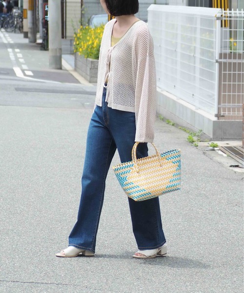 cepo(セポ)の「メッシュニット ボレロカーディガン 2WAY(カーディガン/ボレロ・レディース・イエロー/オフホワイト/チャコール・M)」の16枚目の写真