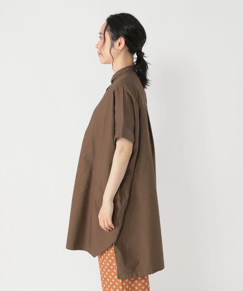 studio CLIP(スタディオクリップ)の「製品染めオックス半袖ワンピース(シャツワンピース・レディース・ブラウン/ネイビー/ピンク・FREE)」の8枚目の写真