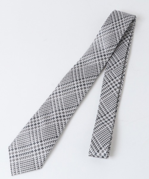 CROWDED CLOSET（クラウデッドクローゼット）の「グレンチェック柄ネクタイ（ネクタイ・メンズ・シルバー/レッド・FREE）」の6枚目の写真