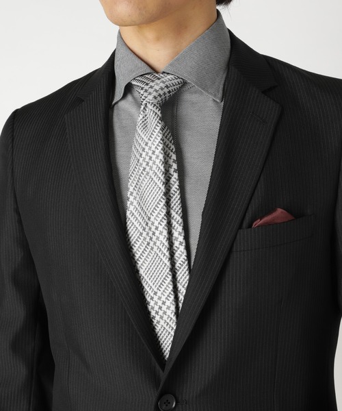 CROWDED CLOSET（クラウデッドクローゼット）の「グレンチェック柄ネクタイ（ネクタイ・メンズ・シルバー/レッド・FREE）」の3枚目の写真