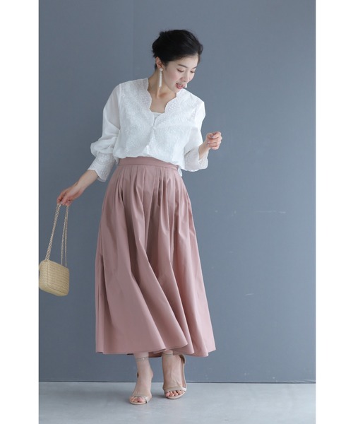 cawaii(カワイイ)の「レース刺繍の前開きスカラップブラウストップス(シャツ/ブラウス・レディース・ホワイト・FREE)」の5枚目の写真