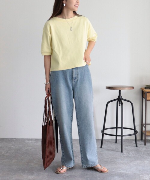 fredy emue(フレディエミュ)の「ラッセルクロップド丈半袖プルオーバー(Tシャツ/カットソー・レディース・イエロー/オフホワイト/ベージュ/チャコールグレー・38)」の18枚目の写真