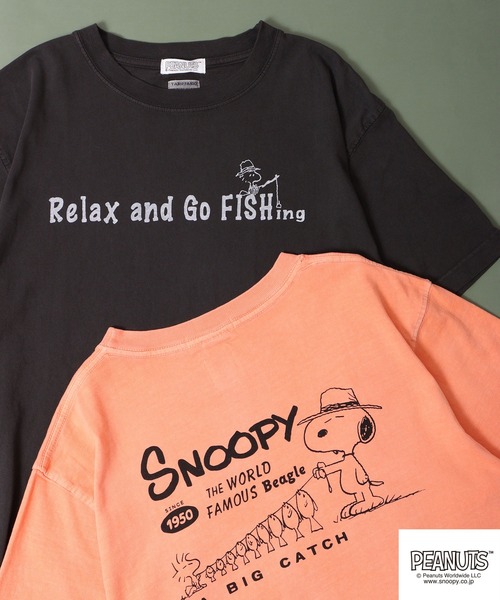 PEANUTS(ピーナッツ)の「LUMBER スヌーピー プリントTシャツ 半袖(Tシャツ/カットソー・レディース・チャコール/ベージュ/オレンジ/ネイビー/オレンジ系/グレー系1/ベージュ系/グリーン系/グレー系/ナチュラル/チャコールグレー/ホワイト系/カーキ/アイボリー/アイボリー系1/アイボリー系/グレー系3/カーキ系/グレー系2/アイボリー系2/オレンジ系1・S/M/L)」の5枚目の写真