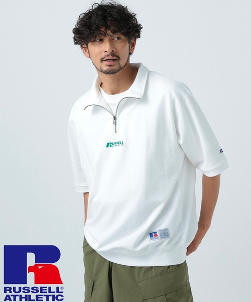 USA製 ラッセル RUSSELL ATHLETIC ハーフジップポロシャツ（90