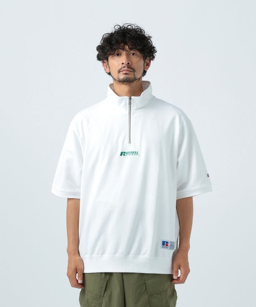 トレーナー スウェット 「RUSSELL ATHLETIC (ラッセルアスレティック）」別注ハーフジッププルオーバー レディース Russell Athletic トレーナー スウェット 「RUSSELL ATHLETIC