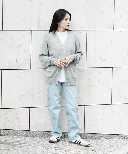 KANGOL(カンゴール)の「【KANGOL/カンゴール】スクールカーディガン 制服 高校生 中学生 JK DK ユニセックス コットン100% ロゴ刺繍 ワンポイント(カーディガン/ボレロ・メンズ・ブラック/グレー/ベージュ/ネイビー・LARGE/MEDIUM)」の21枚目の写真