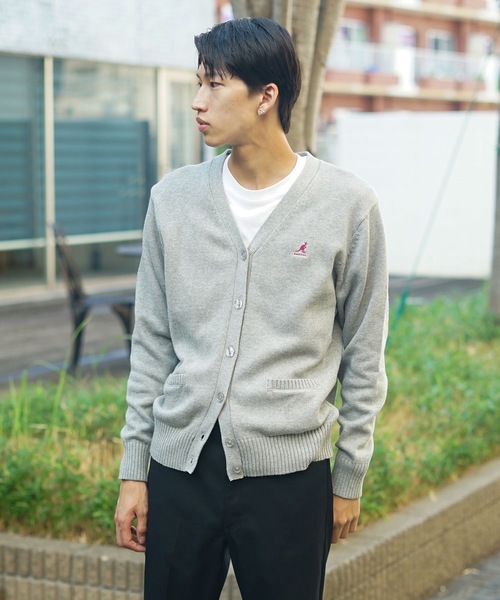 KANGOL(カンゴール)の「【KANGOL/カンゴール】スクールカーディガン 制服 高校生 中学生 JK DK ユニセックス コットン100% ロゴ刺繍 ワンポイント(カーディガン/ボレロ・メンズ・ブラック/グレー/ベージュ/ネイビー・LARGE/MEDIUM)」の18枚目の写真