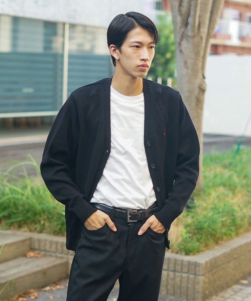 KANGOL(カンゴール)の「【KANGOL/カンゴール】スクールカーディガン 制服 高校生 中学生 JK DK ユニセックス コットン100% ロゴ刺繍 ワンポイント(カーディガン/ボレロ・メンズ・ブラック/グレー/ベージュ/ネイビー・LARGE/MEDIUM)」の7枚目の写真