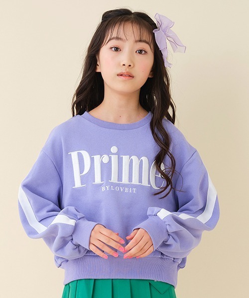by LOVEiT(バイラビット)の「袖ラインややショート丈プルオーバー(スウェット・キッズ・オフホワイト/ラベンダー/レッド・140cm/150cm/120cm/130cm/160cm)」の3枚目の写真