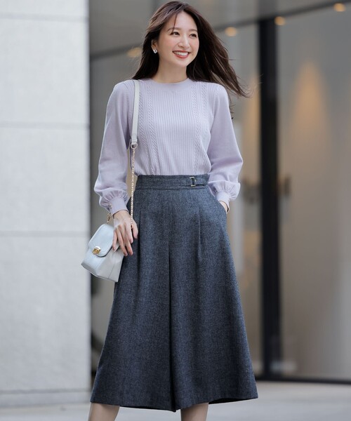 ANY SIS(エニィスィス)の「ホームスパンワイドクロップド パンツ(その他パンツ・レディース・グレー系6/ライトグレー系6・2/3/1)」の1枚目の写真