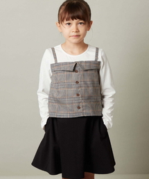 a.v.v（アーヴェヴェ）の「[140-150]【セットアップ対応】チェック柄キャミドッキングトップス（Tシャツ/カットソー・キッズ）」